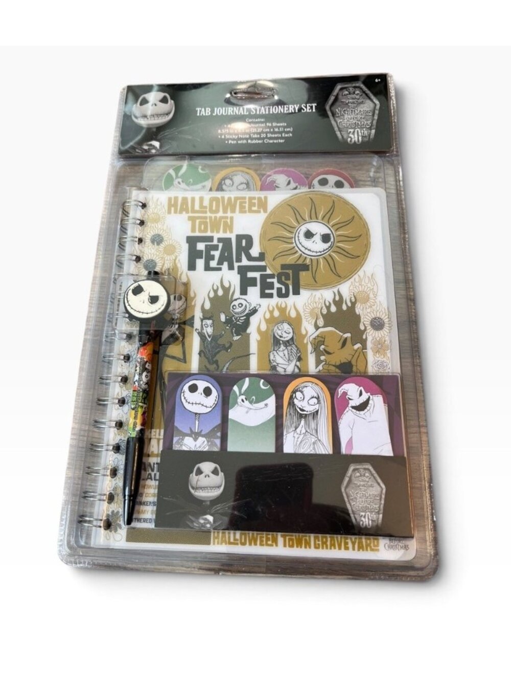 Nightmare Before Christmas Tab Journal Notebook Ballpoint Pen Stationery Set New